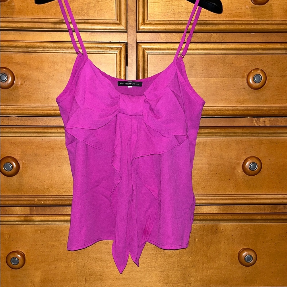Elegant Fuchsia Ruffle Camisole